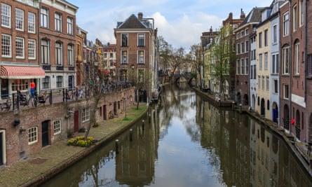 Utrecht in the spring with canal.